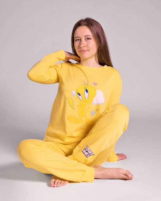 Warner Bros ženski kоmplеt pidžamе Tweety Yellow