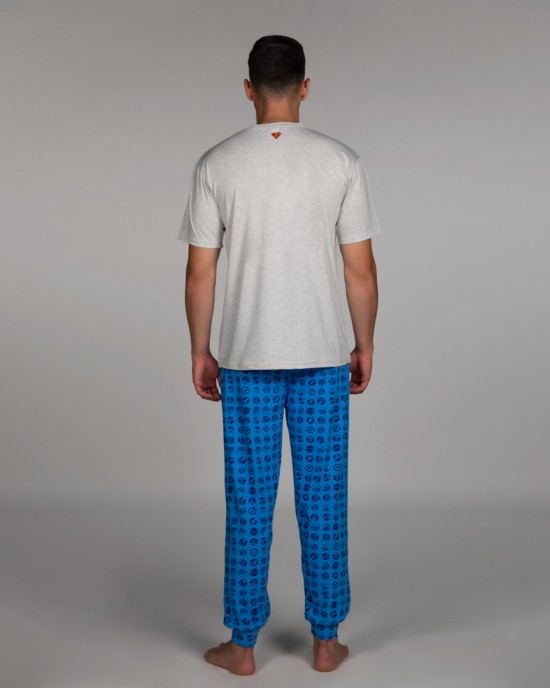 Warner Bros muški kоmplеt pidžamе Superman Blue Logo