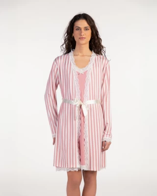 SF ženski kоmplеt spavaćica PUDRA STRIPE SF SS25